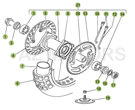 Roue Arriere BETA Pièces BETA Enduro 50 RR - [2005-2006]