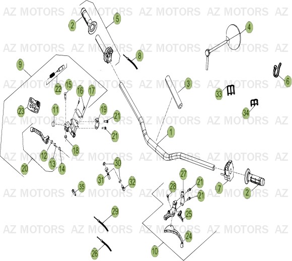 COMMANDES_GUIDON BETA Pièces RR Enduro 50 RR 2012