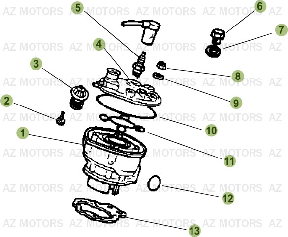 CYLINDRE CULASSE DISTRIBUTION BETA 50 RR 12