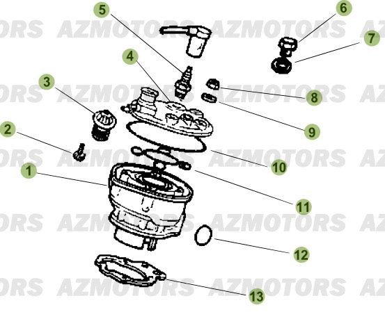 Cylindre Piston Distribution BETA Pièces Beta RR 50 - 2011-2010