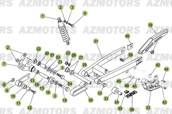 Fourche Arriere Suspension Arriere BETA Pièces Beta RR 50 - 2011-2010