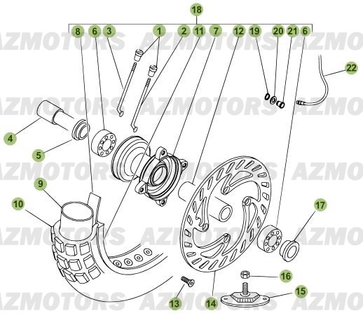 ROUE-AVANT pour 50-RR-2010-11