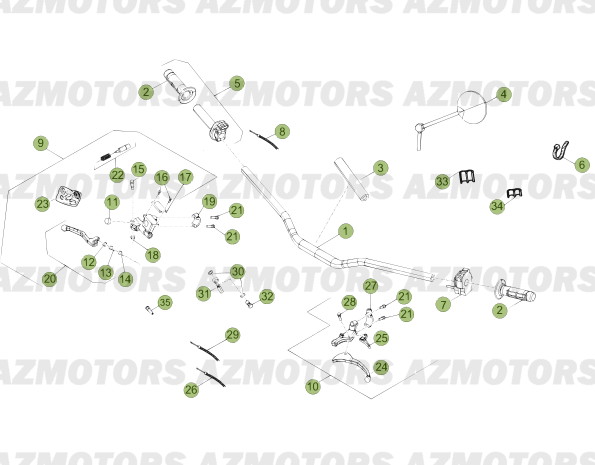 Commandes   Guidon BETA Pièces Beta 50 RR FACTORY - 2013-2012