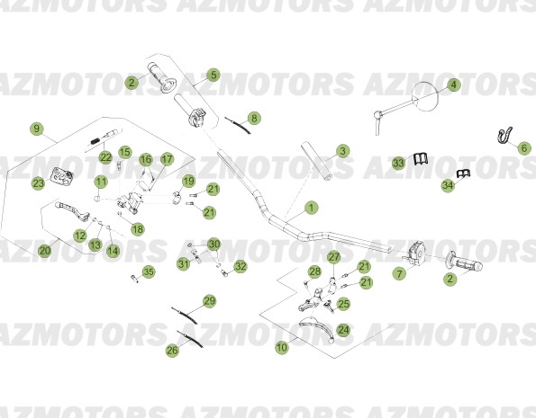 COMMANDES - GUIDON BETA Pièces RR Enduro 50 RR FACTORY 2012