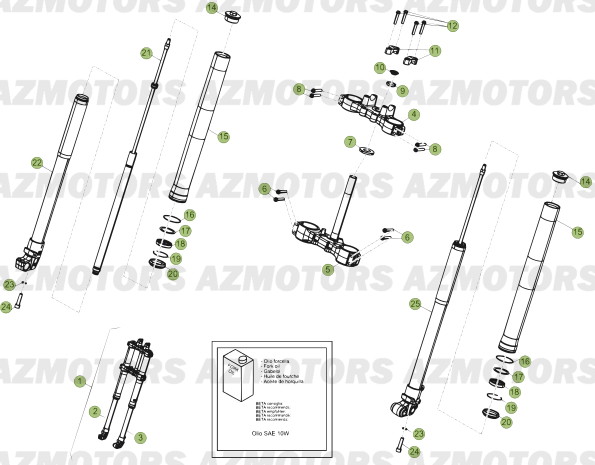 Fourche Du N Serie 100001 A 100236 BETA Pièces Beta 50 RR FACTORY - 2013-2012