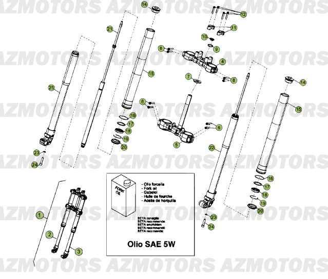 Fourche Du N Serie 100237 A 199999 BETA Pièces Beta 50 RR FACTORY - 2013-2012