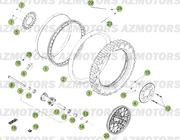 Roue Arriere Du N Serie 100001 A 100343 BETA Pièces Beta 50 RR FACTORY - 2013-2012