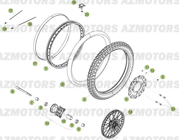 Roue Avant Du N Serie 100001 A 100343 BETA Pièces Beta 50 RR FACTORY - 2013-2012
