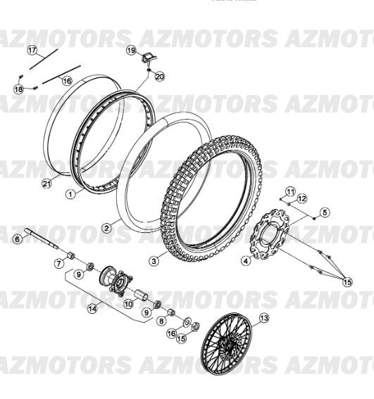 ROUE AVANT DU N SERIE 100344 A 199999 BETA 50 RRFAC 13 12