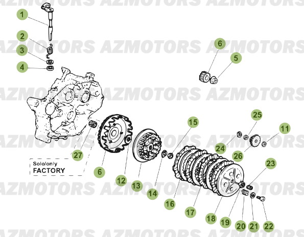 TRANSMISSION PRINCIPALE   EMBRAYAGE BETA 50 RRFAC 13 12