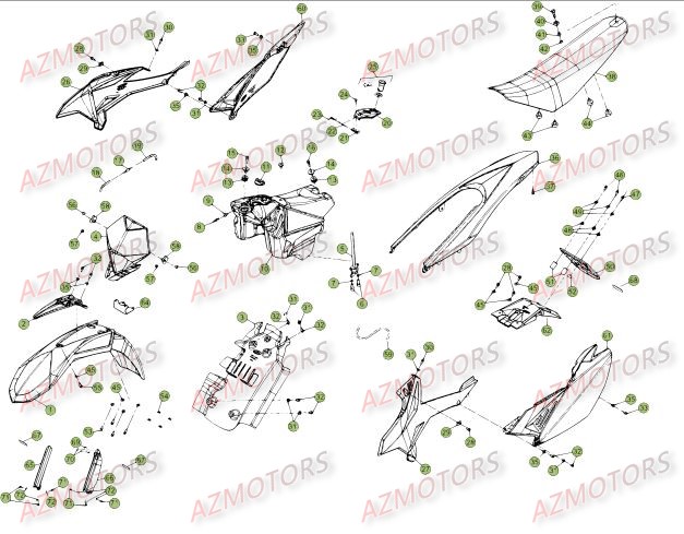 CARENAGES_RESERVOIR_SELLE BETA Pièces RR Enduro 50 RR FACTORY - [2015 - 2014]