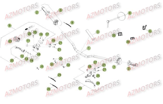 Commandes Guidon BETA Pièces Beta 50 RR FACTORY - 2015-2014