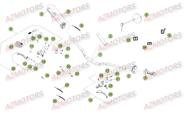 COMMANDES_GUIDON BETA Pièces RR Enduro 50 RR FACTORY - [2015 - 2014]