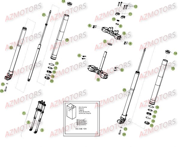 Fourche Du No Serie 100001 A 100236 BETA Pièces Beta 50 RR FACTORY - 2015-2014