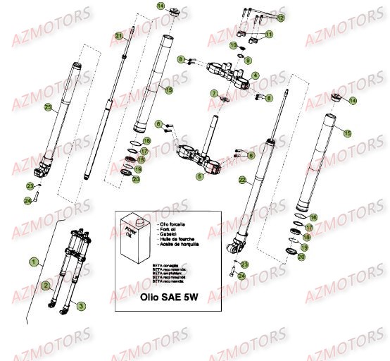 Fourche Du No Serie 100237 A 100512 BETA Pièces Beta 50 RR FACTORY - 2015-2014