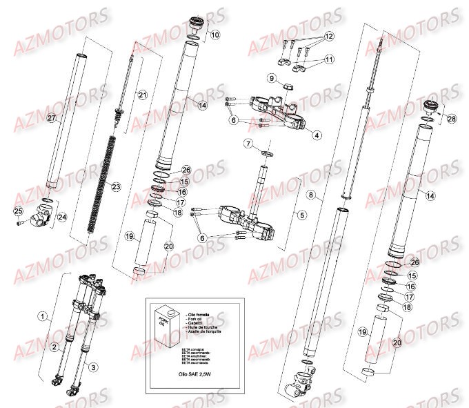 Fourche Du No Serie 100513 A 199999 BETA Pièces Beta 50 RR FACTORY - 2015-2014