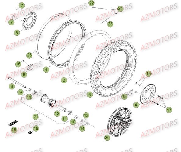 Roue Arriere Du No Serie 100001 A 100343 BETA Pièces Beta 50 RR FACTORY - 2015-2014
