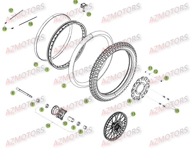Roue Avant Du No Serie 100001 A 100343 BETA Pièces Beta 50 RR FACTORY - 2015-2014