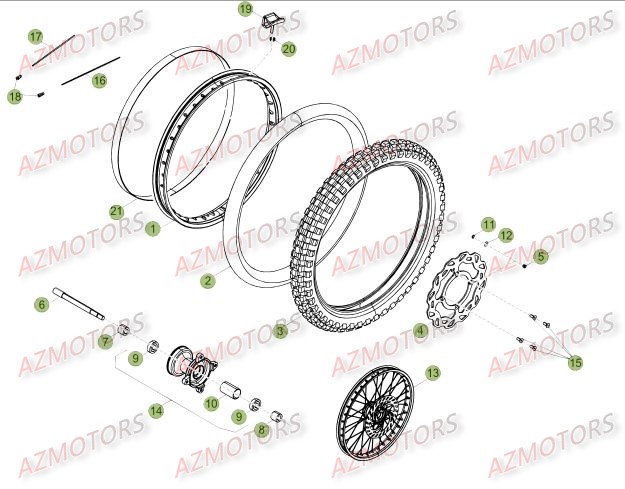 Roue Avant Du No Serie 100344 A 199999 BETA Pièces Beta 50 RR FACTORY - 2015-2014
