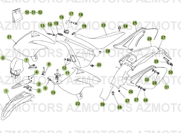 CARENAGES - RESERVOIR - SELLE pour 50-RRRAC-07