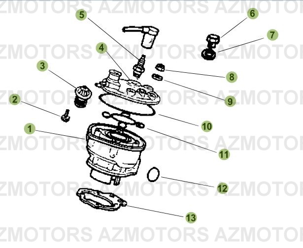 Cylindre   Culasse   Distribution BETA Pièces Beta 50 RR RACING - 2007-2005