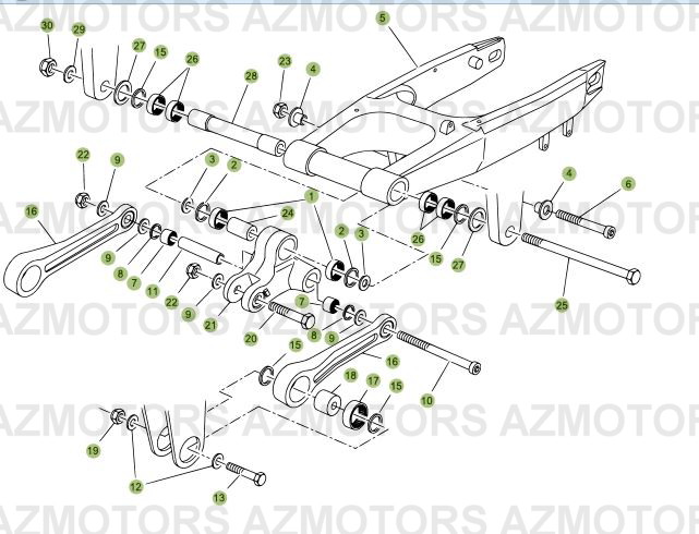Suspension Arriere BETA Pièces Beta 50 RR RACING - 2007-2005