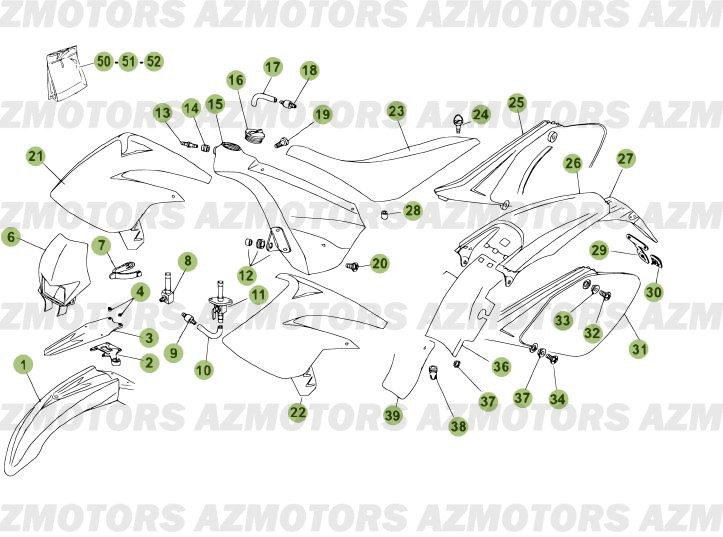 CARENAGES - RESERVOIR - SELLE pour 50-RRRAC-08