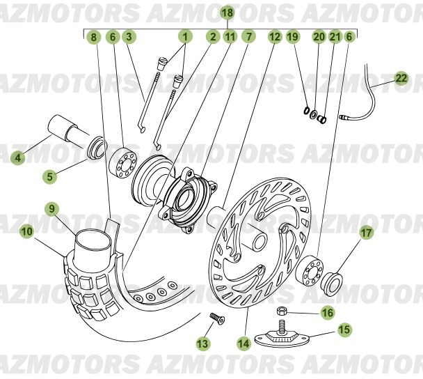 ROUE AVANT pour 50-RRRAC-08