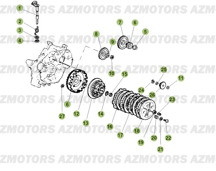 TRANSMISSION PRINCIPALE   EMBRAYAGE BETA 50 RRRAC 08