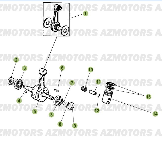 VILEBREQUIN   PISTON   CONTRE ARBRE BETA 50 RRRAC 08