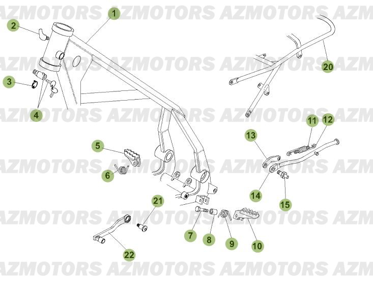 ACCESSOIRES DU CHASSIS BETA Pièces RR Enduro 50 RACING 2010 2011 