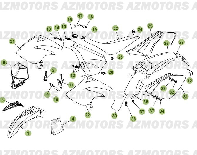 CARENAGES - RESERVOIR - SELLE pour 50-RRRAC-2010-11