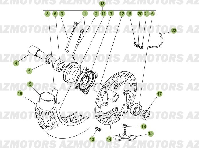 ROUE AVANT pour 50-RRRAC-2010-11