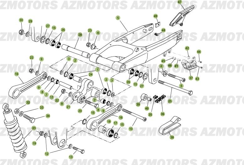 SUSPENSION ARRIERE pour 50-RRRAC-2010-11