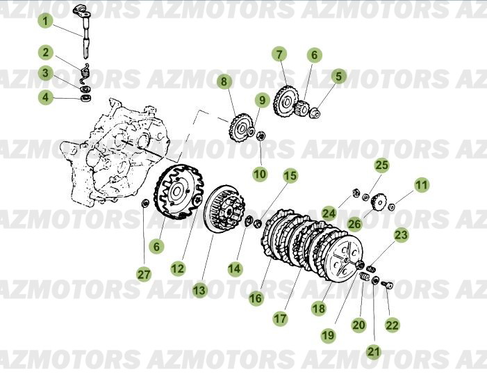 TRANSMISSION PRINCIPALE   EMBRAYAGE BETA 50 RRRAC 2010 11