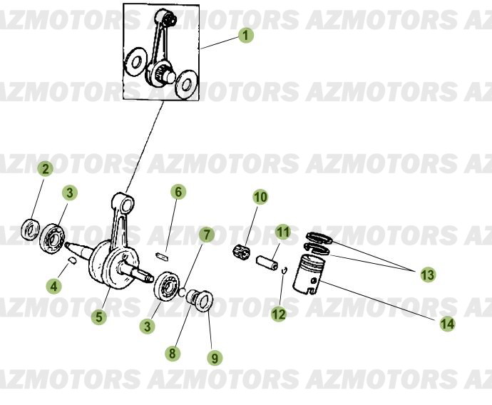 VILEBREQUIN   PISTON   CONTRE ARBRE BETA 50 RRRAC 2010 11