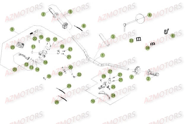 GUIDON BETA Pièces RR Enduro 50 RACING 2016