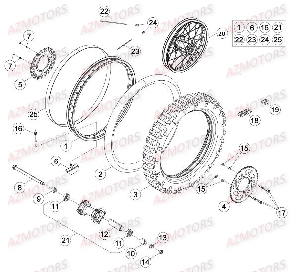 Roue Arriere BETA Pièces Beta 50 RR RACING - 2016