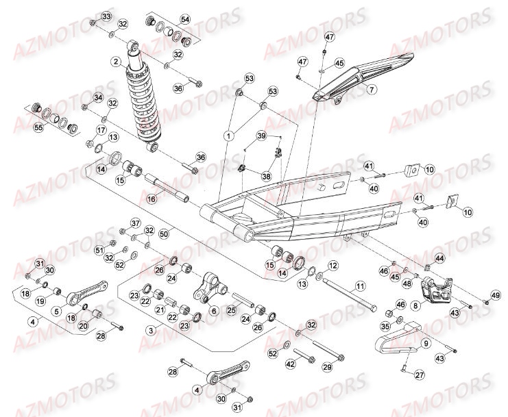 SUSPENSION ARRIERE pour 50-RRRACING-16