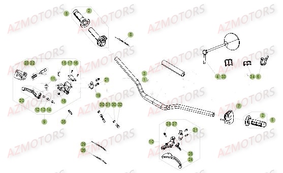 Commandes Guidon BETA Pièces Beta 50 RR RACING - 2017