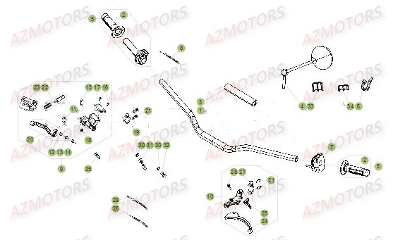 COMMANDES_GUIDON BETA Pièces RR Enduro 50 RACING 2017