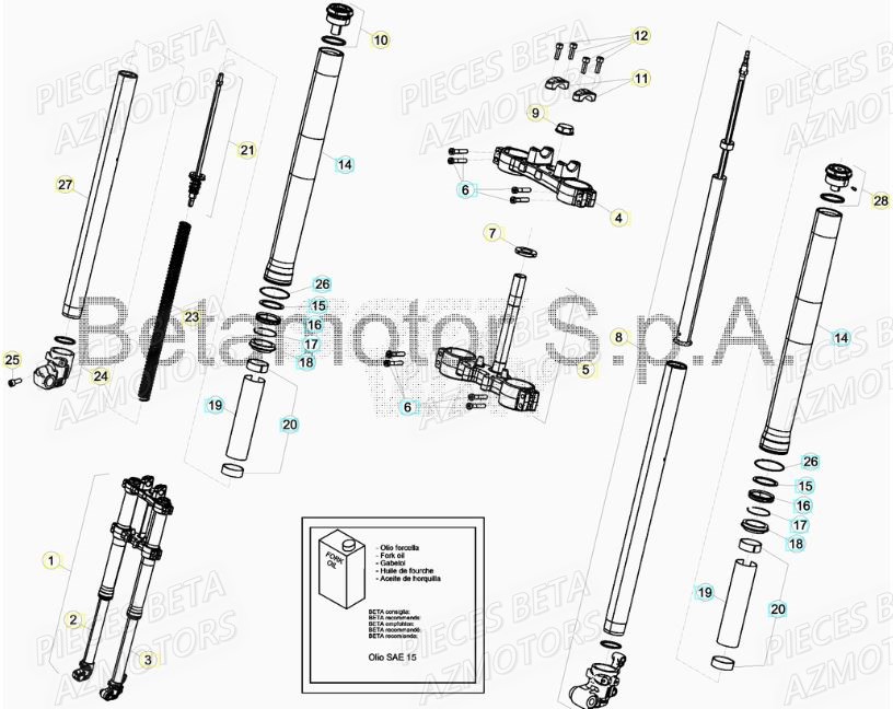 Fourche BETA Pieces Beta 50 RR RACING - 2018