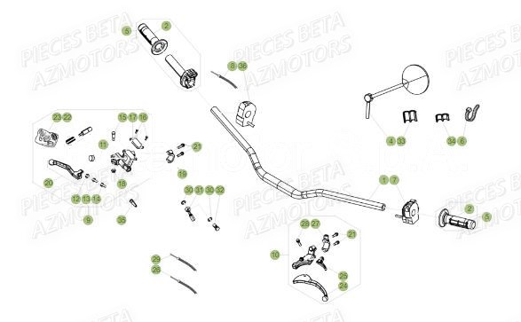 Guidon BETA Pieces Beta 50 RR RACING - 2018