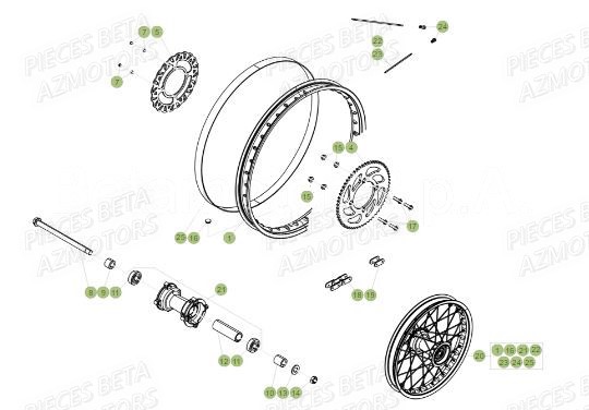 Roue Arriere BETA Pieces Beta 50 RR RACING - 2018