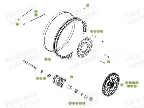 Roue Avant BETA Pieces Beta 50 RR RACING - 2018