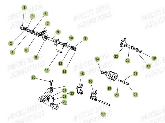  MOTO 42 - Pièces détachées origine - Sélecteur de vitesse  origine beta