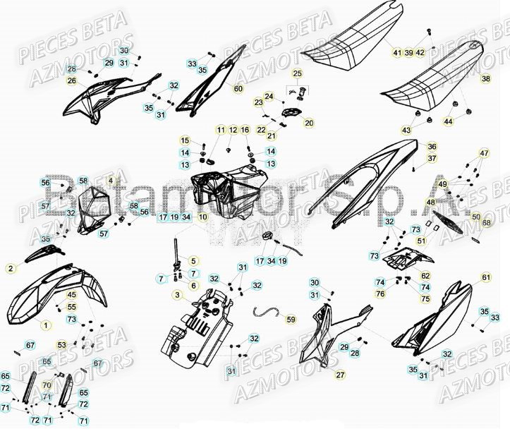 Carenages BETA Pieces Beta 50 RR RACING - 2019