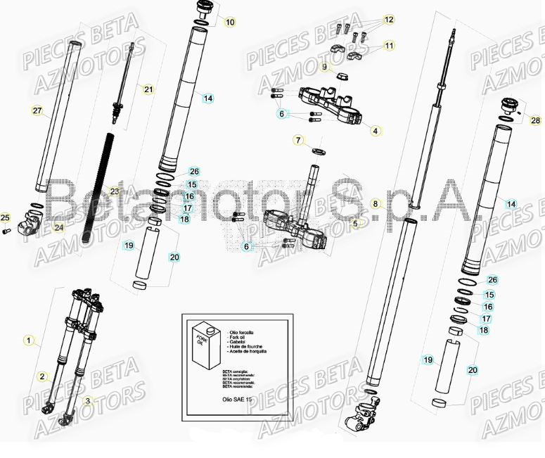 Fourche BETA Pieces Beta 50 RR RACING - 2019