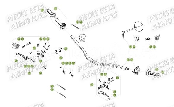 Guidon BETA Pieces Beta 50 RR RACING - 2019