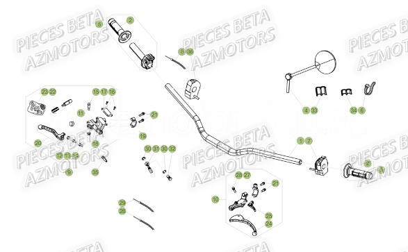 GUIDON BETA Pièces RR Enduro 50 RACING 2019